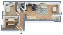 Grundriss 3D moderne Kapitalanlage in Viernheim