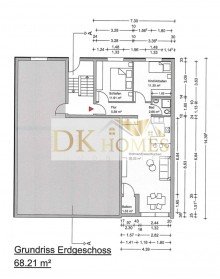 Grundriss EG renovierte 3 Zimmer Wohnung als Erstbezug in Viernheim-Zentrum