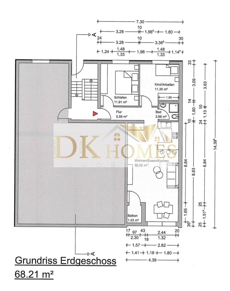 Grundriss EG Erdgeschosswohnung Viernheim
